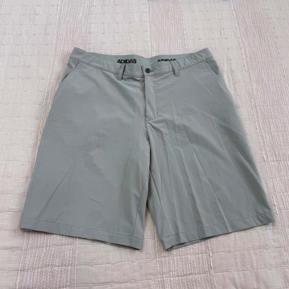 Adidas Golf Shorts Mens 36 Gray Flat Front Performance Lightweight Stretch